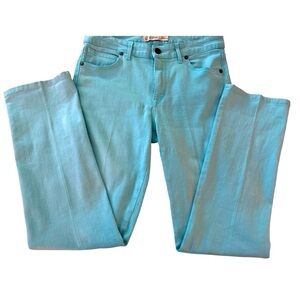 CJ by Cookie Johnson heals, size 28, turquoise blue, straight leg, 5 pocket